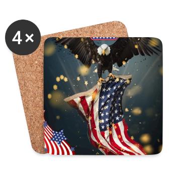 USA, American Eagle - Untersetzer (4er-Set) - Weiß - Vorne