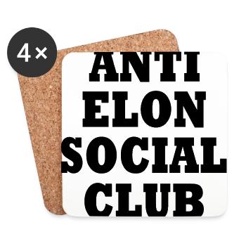 anti elon social club - Coasters (set of 4) - white - Front