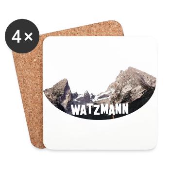 Watzmann with writing - Coasters (set of 4) - white - Front