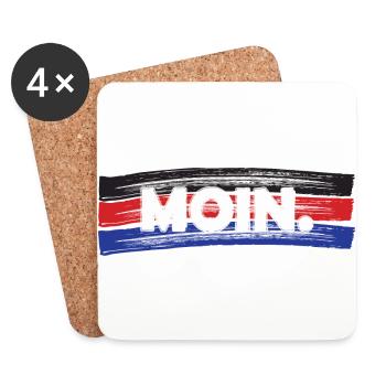 Ostfriesland | Moin | Flagge - Untersetzer (4er-Set) - Weiß - Vorne