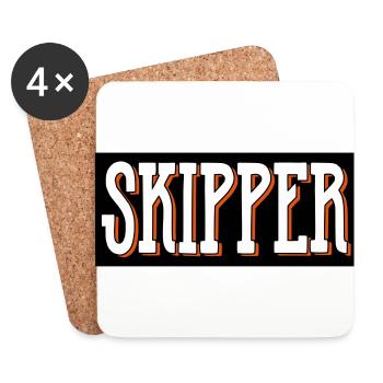 skipper segeln boot yacht - Untersetzer (4er-Set) - Weiß - Vorne