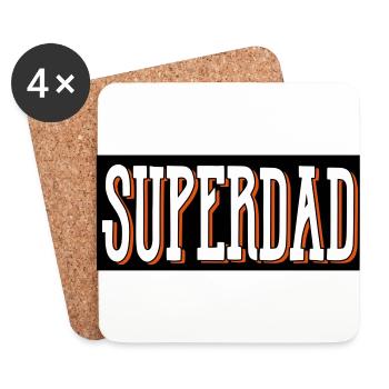 superdad papa best - Coasters (set of 4) - white - Front