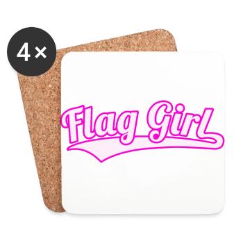 Flag Girl American Flag Football Mädchen Frauen - Untersetzer (4er-Set) - Weiß - Vorne