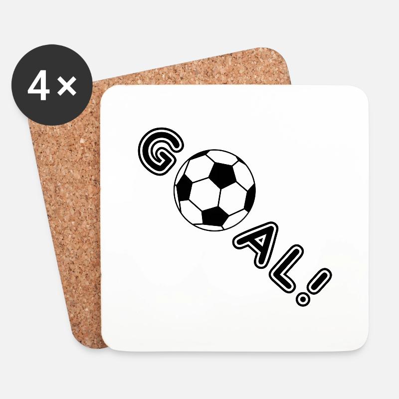 Fußballtor - Untersetzer (4er-Set) - Weiß