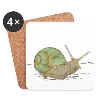 Snail, snail - Coasters (set of 4) - white - Front
