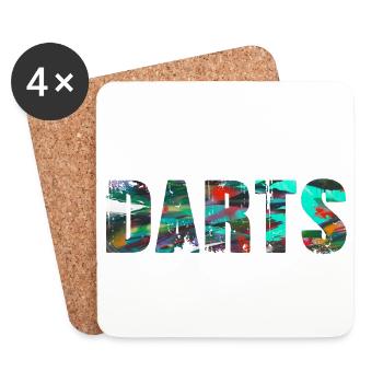 Dart,Graffiti,Painting,Dartboard,Darts - Coasters (set of 4) - white - Front