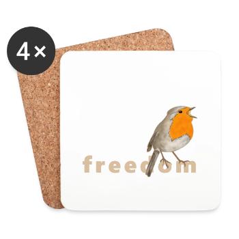 Freedom, robins - Coasters (set of 4) - white - Front