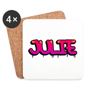 Graffiti name Julie - Coasters (set of 4) - white - Front