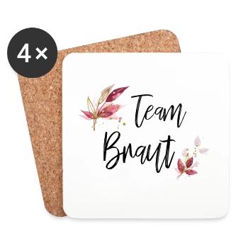 Team Bride/ Team Braut / JGA - Untersetzer (4er-Set) - Weiß - Vorne