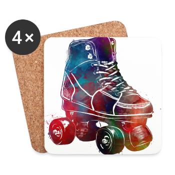 Rollschuhe Sport Kunst #roller #skates - Untersetzer (4er-Set) - Weiß - Vorne