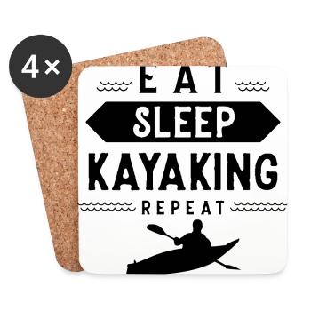 Kayak Kayakkayak Kayak Kayaker Water Sports - Coasters (set of 4) - white - Front