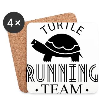 Tortue course course coureurs coureur jogging jogging - Dessous de verre (lot de 4) - blanc - Devant