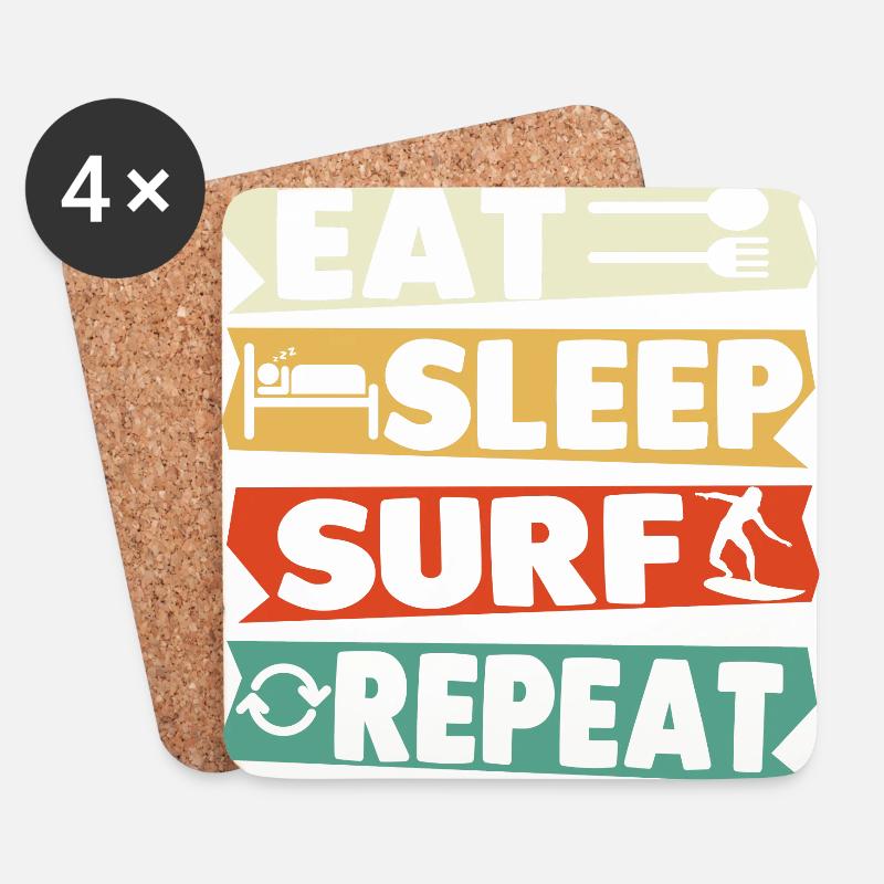 Surfen Windsurfen Kitesurfen Wakeboarding Geschenk - Untersetzer (4er-Set) - Weiß