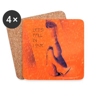 Let's fall in Love - Untersetzer (4er-Set) - Weiß - Vorne