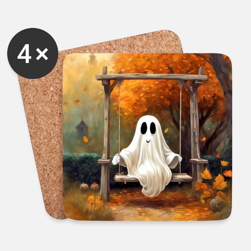 Herbstschaukeln - Untersetzer (4er-Set) - Weiß