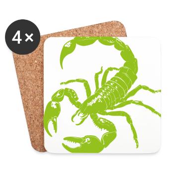 Scorpio, animal, gift - Coasters (set of 4) - white - Front