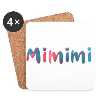 mimimi ,name, typo,sprüche,bunt - Untersetzer (4er-Set) - Weiß - Vorne