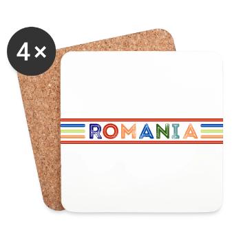 ROMANIA - Dessous de verre (lot de 4) - blanc - Devant