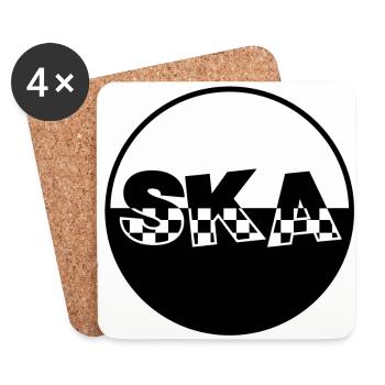 Logo circulaire SKA - Dessous de verre (lot de 4) - blanc - Devant