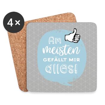 I like everything most! - Coasters (set of 4) - white - Front