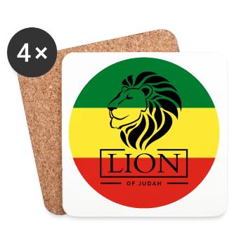 Lion of Judah - Chemise Jah Rastafarian Reggae Roots - Dessous de verre (lot de 4) - blanc - Devant