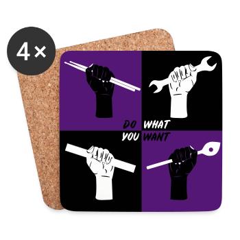 Do what U want [vec] - Untersetzer (4er-Set) - Weiß - Vorne