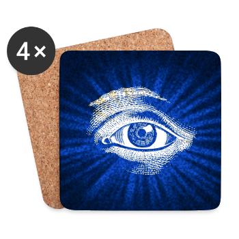 Auge - Untersetzer (4er-Set) - Weiß - Vorne