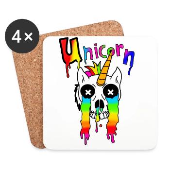 Unicorn skull - Coasters (set of 4) - white - Front