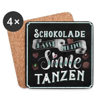 Schokolade - Untersetzer (4er-Set) - Weiß - Vorne
