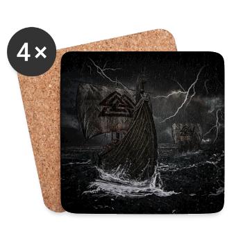 Viking ships Valknut storm lightning gift - Coasters (set of 4) - white - Front