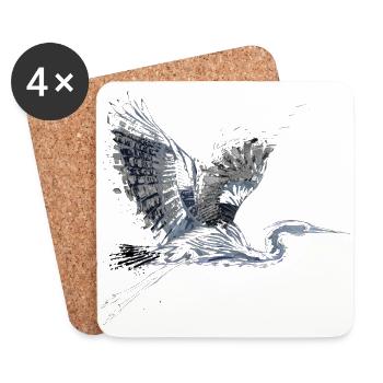Heron - Coasters (set of 4) - white - Front