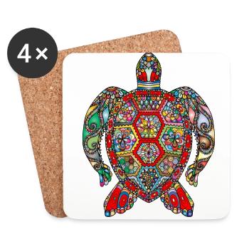turtle - Coasters (set of 4) - white - Front