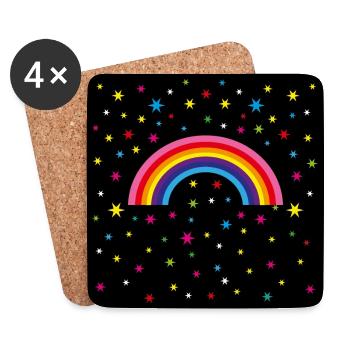 12 rainbow starry sky - Coasters (set of 4) - white - Front