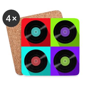 Vinyle QuadColor - Dessous de verre (lot de 4) - blanc - Devant