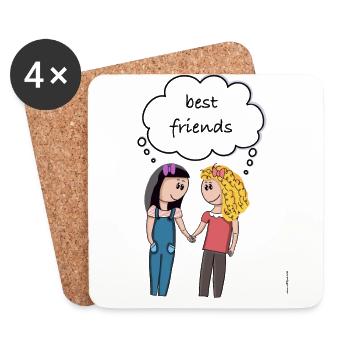 best friends girls - Coasters (set of 4) - white - Front