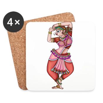 Danseur - Dessous de verre (lot de 4) - blanc - Devant