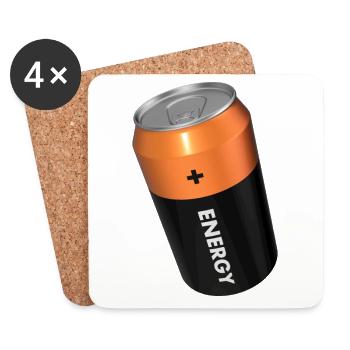 Energy can - Untersetzer (4er-Set) - Weiß - Vorne