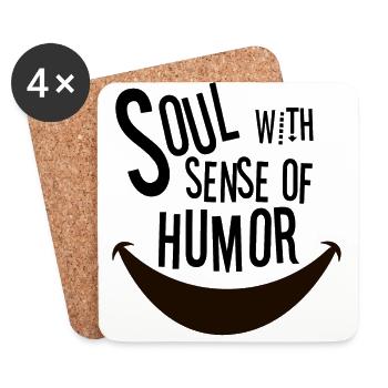 Âme avec sens de l'humour - Dessous de verre (lot de 4) - blanc - Devant