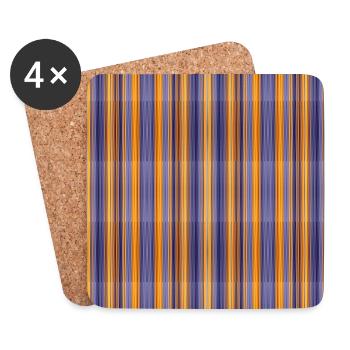 violet and orange color abstract pattern - Coasters (set of 4) - white - Front