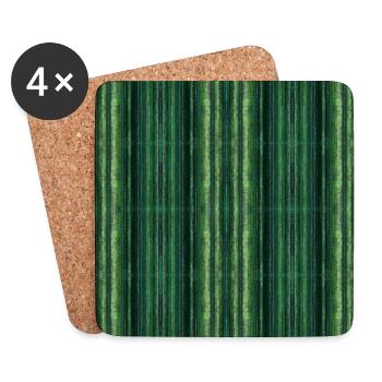 green abstract vintage pattern - Coasters (set of 4) - white - Front