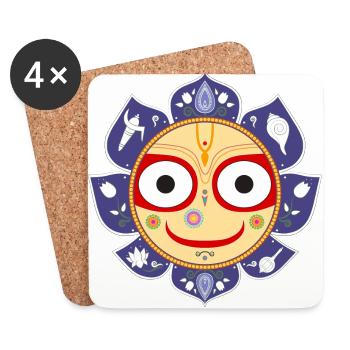 Sri Subhadra Devi - Yoga Maya Devi - Coasters (set of 4) - white - Front