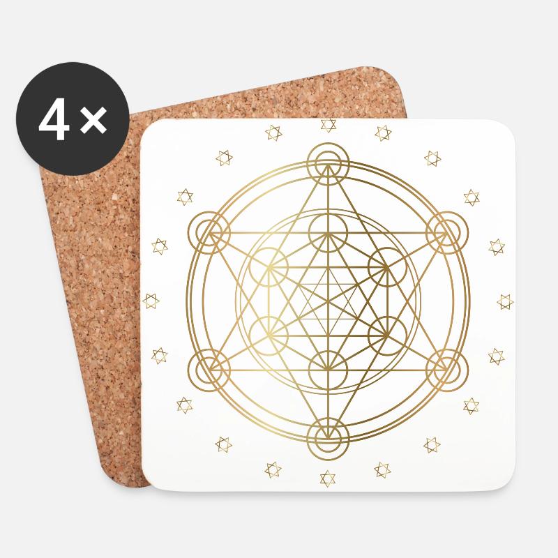 Merkaba gold - Untersetzer (4er-Set) - Weiß