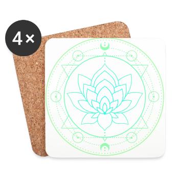 Lotus Moon Sacred Geometry - Coasters (set of 4) - white - Front