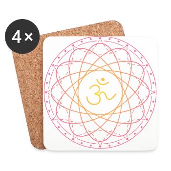 Sacred geometry with Om symbol - Coasters (set of 4) - white - Front
