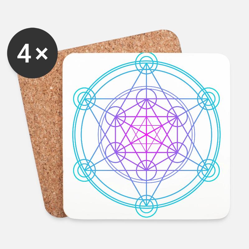 Merkaba Heilige Geometrie - Untersetzer (4er-Set) - Weiß