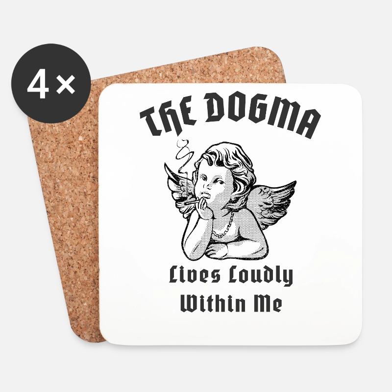 The Dogma Lives Within Me Catholic Values - Untersetzer (4er-Set) - Weiß