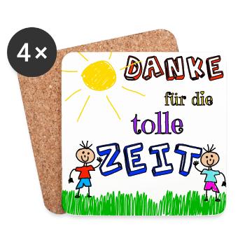 Danke für die tolle Zeit - Untersetzer (4er-Set) - Weiß - Vorne