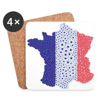 France flag | French flag - Coasters (set of 4) - white - Front