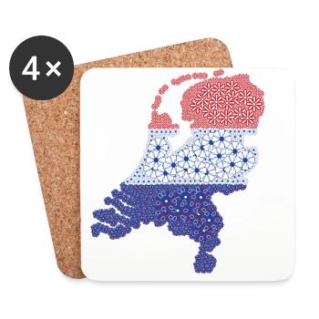 Netherlands flag, Dutch flag - Coasters (set of 4) - white - Front