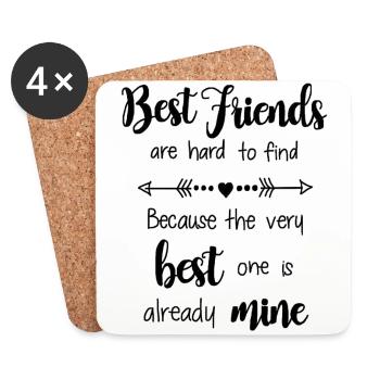 Best friend - meilleur ami - Dessous de verre (lot de 4) - blanc - Devant